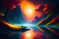 scene of nature, depicted in a stunning digital painting created by AI