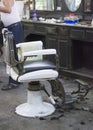 Scene of the old barber chair Royalty Free Stock Photo