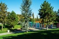 Scene in park Krasnodar so named park Galitskogo with attraction for childs