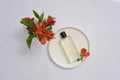 Scene for perfume advertising with natural floral scent