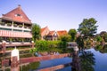 Edam Holland with canal and buildings Royalty Free Stock Photo