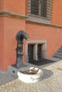 POLAND, LOWER SILESIA, WROCLAW - JUNE 29, 2018: Bear Fountain at the Old Wroclaw City Hall