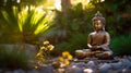 Child Buddha by the Tranquil Waterfall