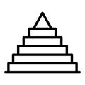 Scene pyramid icon outline vector. Desert cairo
