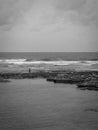 scene of rocky beach in Casablanca