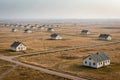 Many identical houses built with no road connection Royalty Free Stock Photo