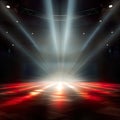 A scene spotlight against a background creates an illuminating and dramatic theatrical setting. Royalty Free Stock Photo