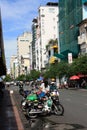 Scene at street near Ben Thanh Market in Saigon, Vietnam