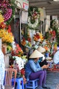 Scene at street near Ben Thanh Market in Saigon, Vietnam