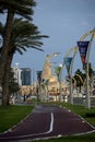 The scene from the streets of corniche Doha Fanar Mosque View from Corniche