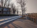 A scene of a suburban park in a northern Chinese city