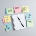 The scene suggests an organized approach to reminders or brainstorming Royalty Free Stock Photo