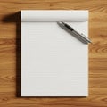 Scene suggests a simple, organized workspace setup for taking notes Royalty Free Stock Photo