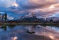 Sunset with reflection of Untzillaitz mountain, Basque Country