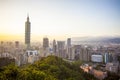 The scene of Taipei 101 building and Taipei city Taiwan on December 14 2017. The photo has been taken from the top of Elephant Royalty Free Stock Photo