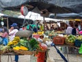 Scene of the traditional local market of the colonial town of Villa de Leyva