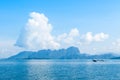 Tropical islands and fishing boat, Krabi, Thailand