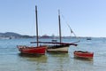 Scene of Two Traditional sailing boat on the sea