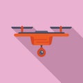 Scene video drone icon flat vector. Filming air control