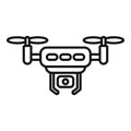 Scene video drone icon outline vector. Control livestream