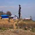 Spring day in the Langtang National Park, Nepal. Royalty Free Stock Photo