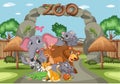 Scene with wild animals in the zoo at day time Royalty Free Stock Photo