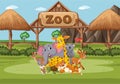 Scene with wild animals in the zoo at day time Royalty Free Stock Photo