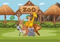 Scene with wild animals in the zoo at day time Royalty Free Stock Photo