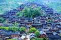 The scene of Xijiang Miao minority village Royalty Free Stock Photo