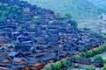 The scene of Xijiang Miao minority village Royalty Free Stock Photo