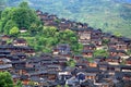 The scene of Xijiang Miao minority village Royalty Free Stock Photo