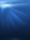 Rays of light through the depth of the sea Royalty Free Stock Photo