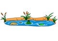 Cartoon Frog Pool Vector. A frog is any member of a diverse Royalty Free Stock Photo