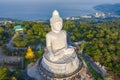 scenery aerial photography sunrise at Phuket big Buddha. Royalty Free Stock Photo