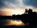 rural sunset landscape image in india Royalty Free Stock Photo