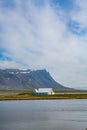 The scenery along the Iceland Route 1, the coast and the mountains,church