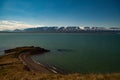 The scenery along the Iceland Route 1, the coast and the mountains