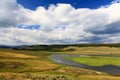 The scenery along the Yellowstone River Royalty Free Stock Photo