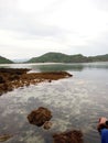 Scenery beach and mountain of rontu beach