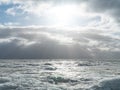 Scenery of a beautiful cloudy sky over an ice-covered pond Royalty Free Stock Photo