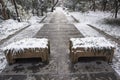 Sun Yat-sen Mausoleum after the snowfall in Mafang