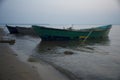 Scenery of boats standing at the ocean shore in Brazil Royalty Free Stock Photo