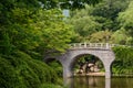 The scenery of bridge and trees in the park of Bulguksa temple, Gyeongju, South Korea. Royalty Free Stock Photo