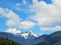 Scenery Of British Columbia Snow Capped Mountain Peak In Spring 2019
