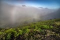 The scenery of Brocken Spectre effect appear on the mist at Kawah Ijen in Java, Indonesia Royalty Free Stock Photo