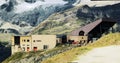 Blauherd ZBAG cable-car station and peaks in Wallis, Swiss Alps