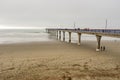 Scenery of the Christchurch Pier at New Brighton Beach, New Zealand Royalty Free Stock Photo