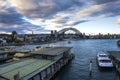 Scenery at the Circular Quay with Harbour Bridge at the background during daytime.