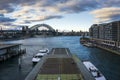 Scenery at the Circular Quay with Harbour Bridge at the background during daytime.