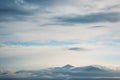 Scenery of clouds around mountain range Royalty Free Stock Photo